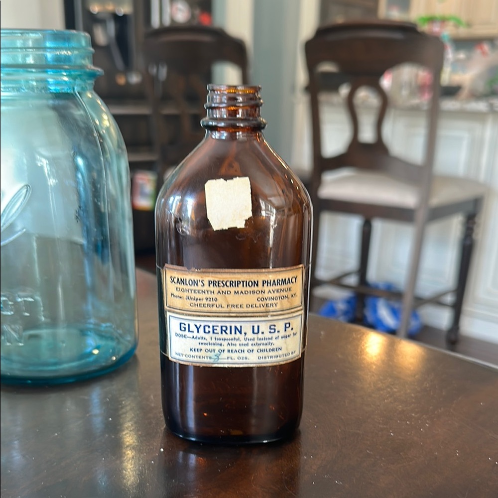 Brown Glass Bottle. with Vintage Charm. Antique pharmacy bottle
